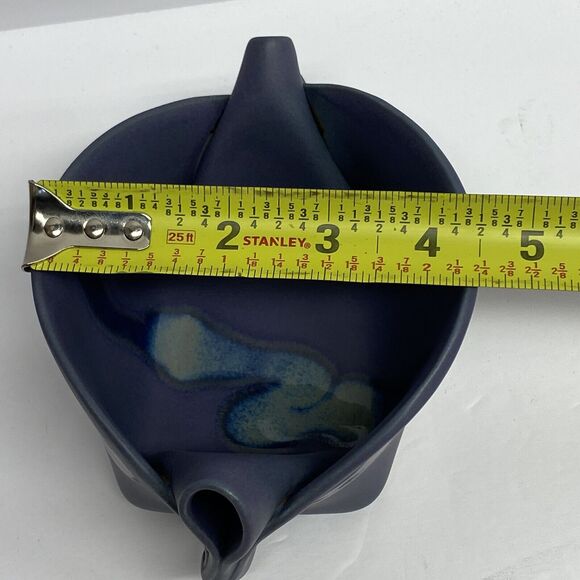 Hilborn Pottery Pinch Pot Vessel Periwinkle Purple Blue Signed Hand Crafted - Picture 12 of 12
